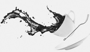 Flying coffee! An even more unexpected cycling hazard.